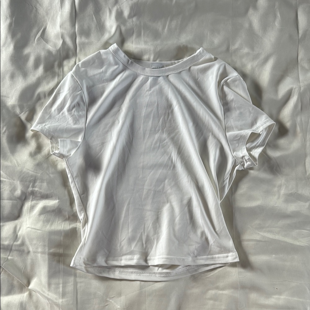 White Fitted Crop Top